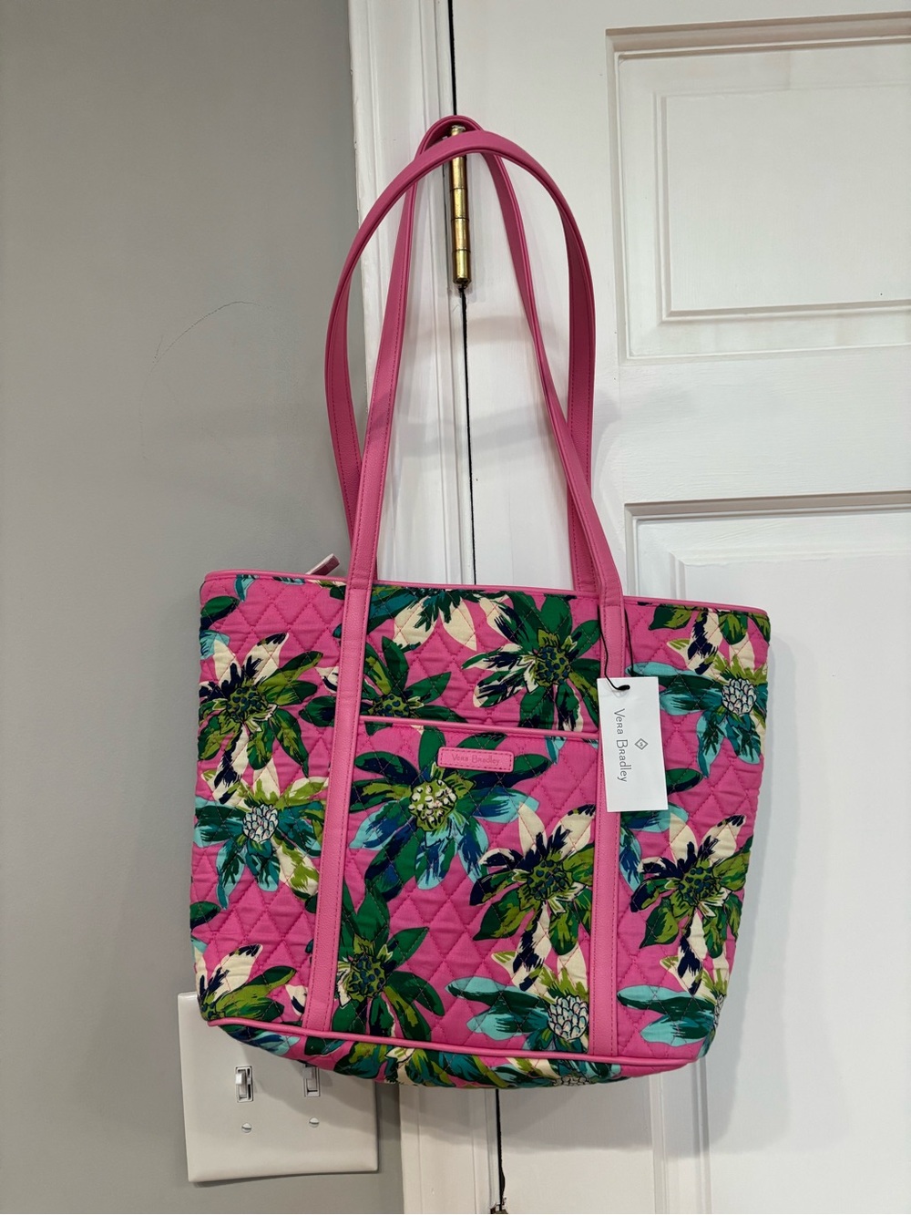 Vera Bradley Magenta Pink Floral Quilted Tote